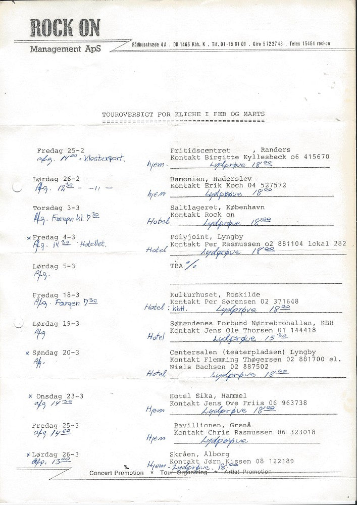 Kliché – Fritidscentret, Randers · 25. februar 1983. Arkiv: Søren Bombæk / HUG-info.dk.