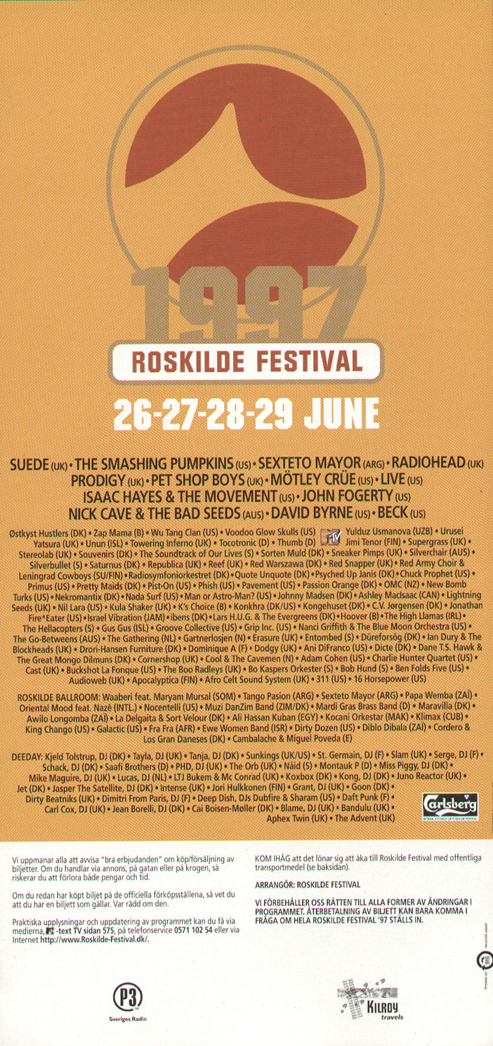 Roskilde Festival 1997 plakat