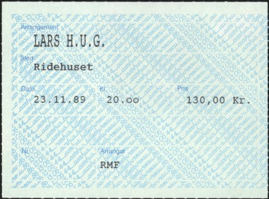 billet – Lars H.U.G. – Ridehuset, Århus