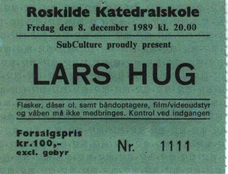 billet – Lars H.U.G. – Roskilde Katedralskole, Roskilde