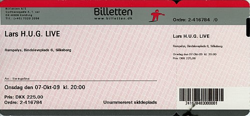 billet – Lars H.U.G. – Rampelys, Silkeborg