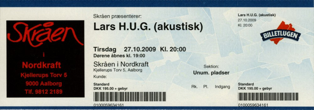 billet – Lars H.U.G. – Nordkraft, Aalborg