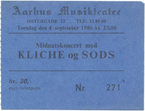 Kliché – Teater-Caféen, Århus Musikteater, Århus · 4. september 1980. Arkiv: Søren Bombæk / HUG-info.dk.