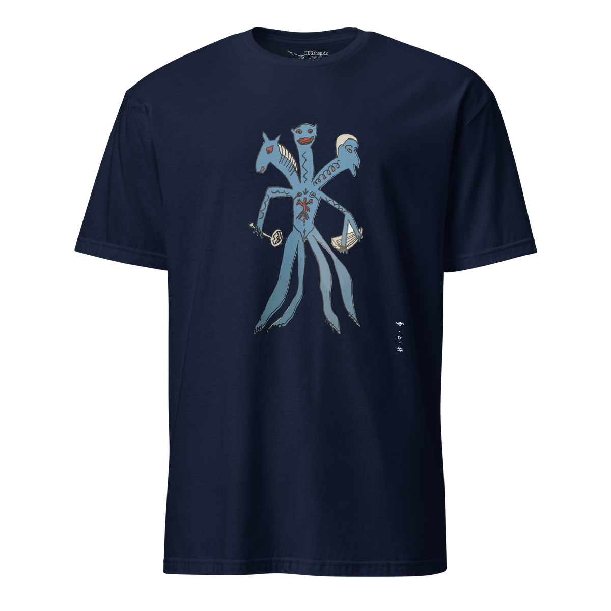 Kiss and HUG Monster - T-Shirt - HUGShop T-Shirt Havets Blå / Small
