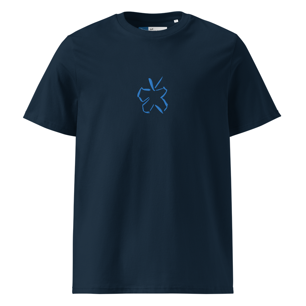 Kysser Himlen Farvel  - Broderet T-Shirt – Havets blå [farve: Havets blå]
